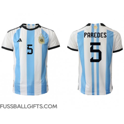 Argentinien Leandro Paredes #5 Fußballbekleidung Heimtrikot WM 2022 Kurzarm